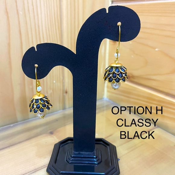 Ethnic Versatile Dangling Earrings w/ Stonework and Pearls - In Many Colors! - Picture 15 of 16